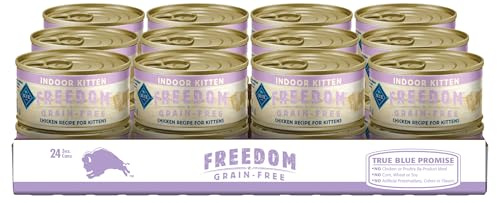 Blue Buffalo Freedom Grain-Free Kitten Wet Cat Food, Complete & Balanced Nutrition for Kittens, Made with Natural Ingredients, Chicken Recipe, 3-oz. Cans (24 Count)