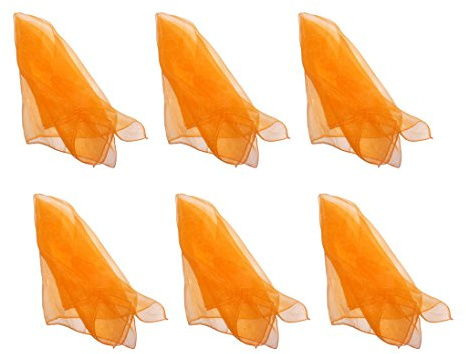 Hoerev Pack of 6 Dancing Juggling Scarves for Decoration Colors Scarves,Size 24x24,60cmx60cm (Orange)