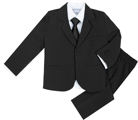 Spring Notion Baby Boys' Classic Fit Formal Black Dress Suit Set 12M (Medium)