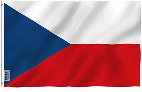 Anley [Fly Breeze 3x5 Foot (90 X 150cm) Czech Flag - Vivid Color and UV Fade Resistant - Canvas Header and Double Stitched - Czechia National Flags Polyester with Brass Grommets 3 X 5 Ft