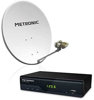 Metronic 498268 Calysta 80 MB Parabole acier Blanche 80cm + LNB monobloc