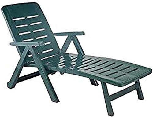 Ipae-Progarden - Sdraio Verde con Ruote Verde Foresta Smeve L72H96P189Cm