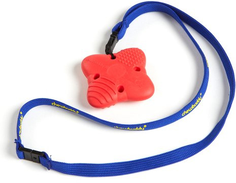Chewbuddy Sensory Direct 2 & Lanyard - Pack of 1, Sensory Toy for a Fidget, Chew or Teething Aid | For Kids, Adults, Autism, ADHD, ASD, SPD, Oral Motor or Anxiety Needs | Red