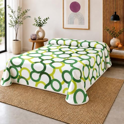 SABANALIA Colcha Estampada Aros Cama 90 180x280 Verano Primavera