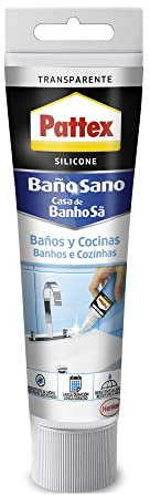 Pattex Silicona Baños y Cocinas, Resistente al Moho y Agua, Transparente, 50 ml