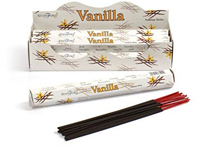 STAMFORD INC. 37121 Vanilla Incense Sticks, 20 Sticks x 6 Packs