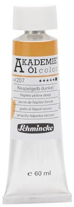 Schmincke – AKADEMIE® Öl color, feine Künstler-Ölfarben, Neapelgelb dunkel, 41 207 011, 60 ml Tube, höchst lichtecht, Ölmalerei
