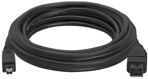 Cmple - 15FT Bilingual FireWire 800/Firewire 400 Cable - IEEE 1394 High Speed Firewire 9 Pin to 4 Pin Cable for MacBook PC - 15 Feet Black