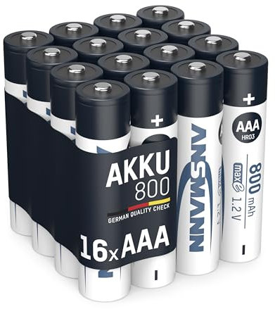 Pilas LSD Recargables de Ansmann. Pilas con Baja autodescarga de NiMH, de Alta Capacidad, precargadas y Listas para Usar