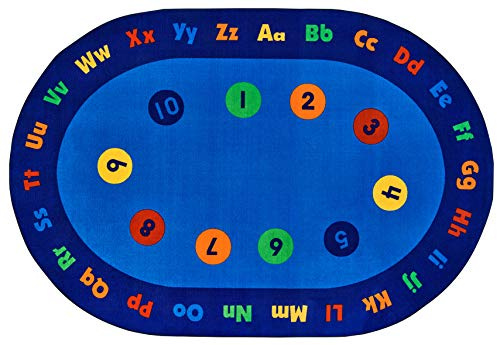 Carpets for Kids KID$Value Plus 72.98 Circletime Early Learning Classroom Rug 6ft x 9ft Oval Blue