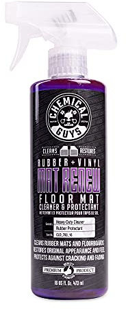 Chemical Guys Mat Renew Rubber and Vinyl Car Floor Mat Cleaner & Protectant - Cleans & Restores Rubber Liners, Running Boards, Safe for Cars, Trucks, SUVs, and More - 16 oz