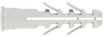 INDEX A PERFECT FIXING - TACOL12 [TACOL] Taco de nylon con collarín para materiales macizos, Taco de expansión con aletas antigiro, Medida: 12 x 60 Ø12 mm, Caja de 25 unidades
