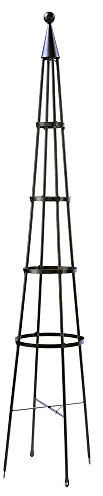 Achla Designs OBL-02, 85-in Wrought Iron Garden Obelisk Trellis, H, Graphite