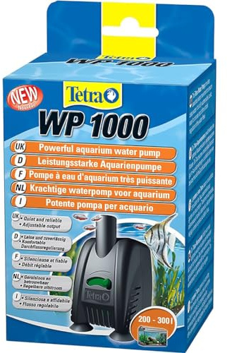 Tetra WP 1000 vattenpump för akvarier – kraftfull akvariepump, med flödesreglering, för optimal vattencirkulation och klart vatten, 200–300 liter