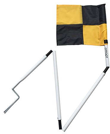 Set of four collapsible corner flags, with carry bag (Yellow/Black Chequered)