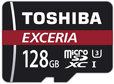 KIOXIA Exceria M302 128GB Micro SD Memory Card 90 MB/s 4K - THN-M302R1280EA - Black, red