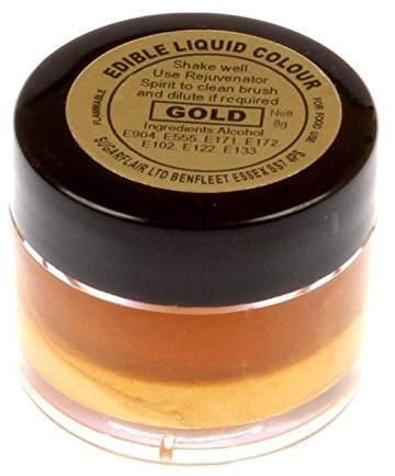 Sugarcraft Sugarflair Edible Liquid Gold Paint 8g