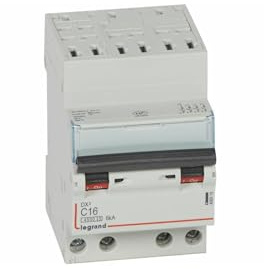 406919 Disjoncteur tétrapolaire 16A - 4P Courbe C - 4,5/6kA - Automatique et vis - Legrand DX3
