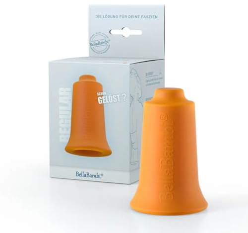 BellaBambi original verre à ventouses | Ventouses pour la beauté, le peeling, le sport & le massage en cas de tensions | Fabriqué en Allemagne | Silicone doux pour la peau | Intensité Regular Orange