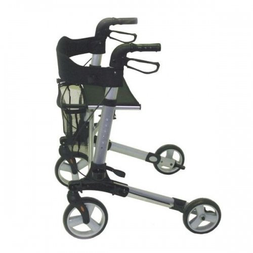 Paterson medical Deluxe Leichter Rollator mit 4 Rädern, Aluminium, Silber, für Erwachsene, 7,2 kg, 81-93 cm höhenverstellbar