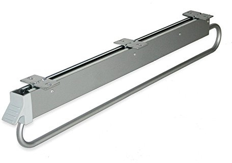 Emuca - Perchero colgador extraíble para armario o vestidor, percha extensible de largo 800 mm, acero, gris metalizado