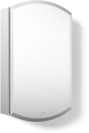 Kohler 3073-NA Archer 20 W x 31 H Aluminum Single-Door Bathroom Medicine Cabinet with Mirror, Recessed or Surface Mount Bathroom Wall Cabinet, Beveled Edges