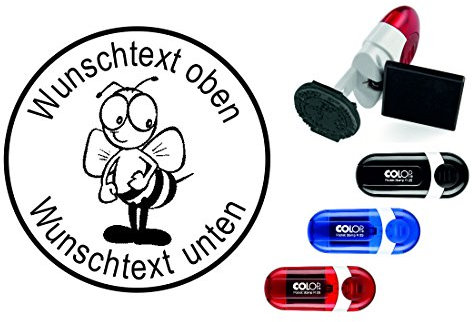 Geocaching-stämpel roligt bi med personligt namn Ø 24 mm