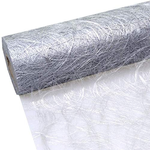 Sizoweb Tischband - 25 Meter Rolle + 100 Deko Herzen Gratis (30cm Breite, in Silber)