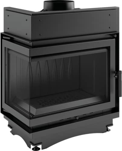 KRATKI Maja Holzkamin mit Lufteinlass BImSchV 2 konform 8 kW Thermischer Wirkungsgrad 80% Staubauslass 200 mm Gusseisen und Stahl Linksseitig 82 x 67 cm