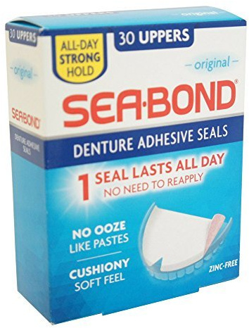 Sea-Bond Secure Denture Adhesive Seals, Original Uppers, Zinc-Free, All-Day-Hold, Mess-Free, 30 Count - 8 Pack