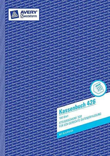 Avery Zweckform 426 Kassenbuch, DIN A4, nach Steuerschiene 300, 100 Blatt, weiß (3er Pack)