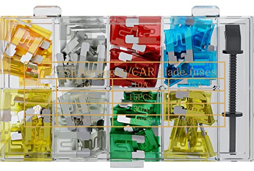 Goobay 20342 Auto Sicherungen Set 101-tlg / KFZ Sicherungen / Autosicherungen Set / Flachsicherungen / KFZ Sicherungsset mit Sicherungszieher / 19,1 x 5,1 x 18,5 mm