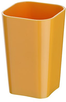 WENKO Candy 20305100 Bicchiere Porta spazzolini Orange – Porta spazzolino per spazzolino e dentifricio, in polistirolo, 7,3 x 11 x 7,3 cm, Arancione