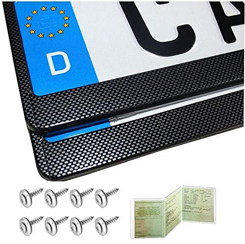 2 Kennzeichenhalter Nummernschildhalter Kennzeichenhalterung Carbon inkl.Montageanleitung