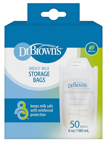 Dr. Brown's Bolsa de almacenamiento de leche materna, 50 unidades
