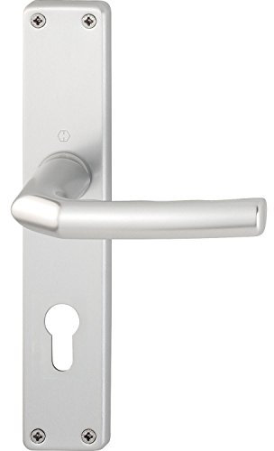 HOPPE 2x Drückergarnitur BIRMINGHAM - auf Langschild Profilzylinder Entfernung 88mm, für Türstärke 30-49mm, silber eloxiert, Doppelpack, Ö-NORM