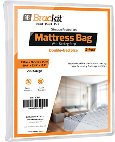 Mattress Bag for Storage - Double Size 200g. 231cm x 160cm x 35cm, Pack of 2