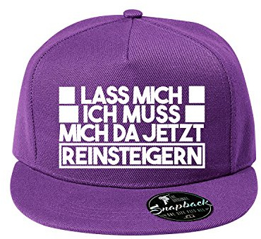 OwnDesigner Ich muss Mich da jetzt Reinsteigern Baumwolle Baseball Cap, Basecap - Unisex Baseball Cap, Baseball Mützen für Draussen, Sport oder auf Reisen (Cap 352 Lila)