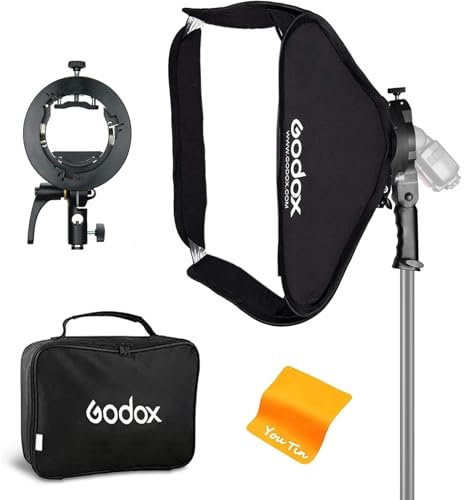 Godox Boîte à lumière Pliable 32x32 pouces / 80x80 cm Avec Support de Speedlite de Type S Godox S2 Support Bowens pour la photographie au Flash