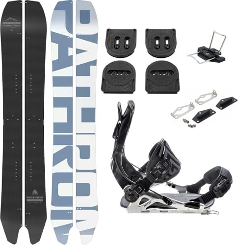 Pathron Snowboard Splitboard Carbon Powder Split inkl. Clips und Hooks + Bindung GT Alu Multientry Split + Voile Set (156cm + Bindung XL)