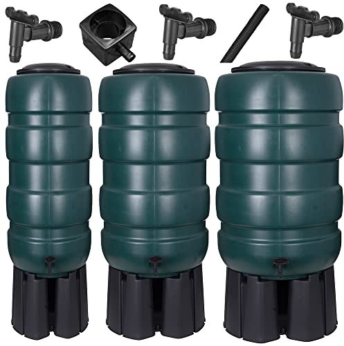 Garden Water Butt Set Including Tap with Stand and Filler Kit Water Collection 100L, 230L & 250L (250 Litre)