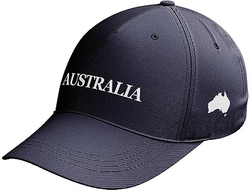Purple Print House Australia Mens Cap Retro Rugby Australian Supporters Hat, One Size, Navy