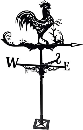 MUSUMI Veleta De Viento De Acero Inoxidable Veleta Retro En Forma De Gallo Veleta De Granja Jardín Patio Adorno Decoración Veletas