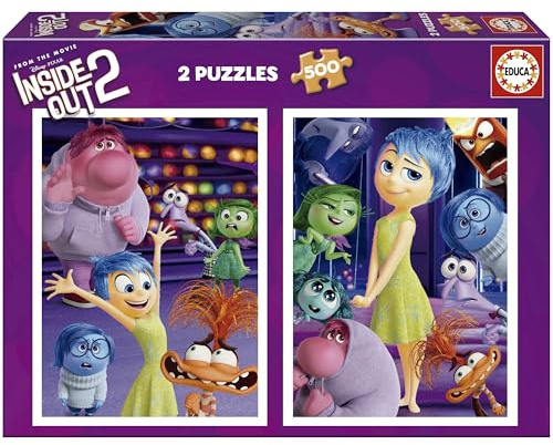 Educa Cardboard Puzzles with 500 Pieces with the Pictures of Inside Out 2, Fun in Double Game for Children from 14 Years (20101), Varié