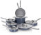 Ninja NeverStick Ceramic Pro 14-Piece Cookware Set, Non-Stick Pots & Pans Set with Glass Lids, Ceramic Coated, Stainless Steel, Stove to Oven Safe, All Stovetops & Induction Compatible, Blue CW39014MM