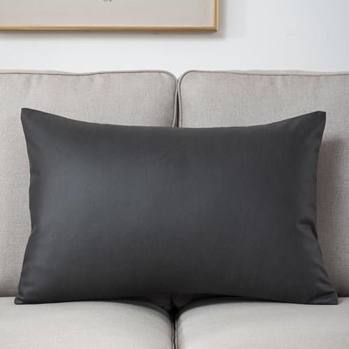 Sofa Kissenbezug 45x45 40x60 50x70 Wasserfeste Outdoor Sofa Kissenbezüge 60x60, Zierkissenbezug Dekokissen Sofakissen Kissenhülle 50x50 Dekorative Kissen Bezug(Dark Grey,50x70 cm(1pc))