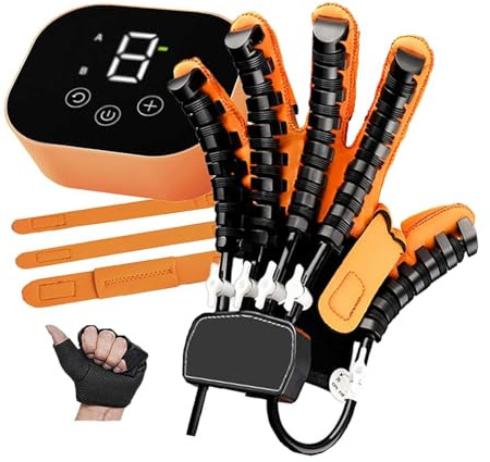 XGXHIN Guanti per Riabilitazione della Mano robotica per Ictus, Dispositivo di Allenamento delle Dita con Forza Regolabile per Il Recupero dell'emiplegia