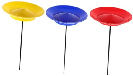 Yardwe Jonglierteller 3 Stück mit Stäben Leichtes Material Rot Blau Gelb für Kinder und Erwachsene Zirkusvorstellungen Sportveranstaltungen Sensorisches Training Verbessert Koordination