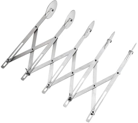 Holibanna Tagliapasta Regolabile in Acciaio Inossidabile con 5 Ruote per Pizza e Torte Strumento Professionale per Dividere Impasto Facile da Usare in Cucina