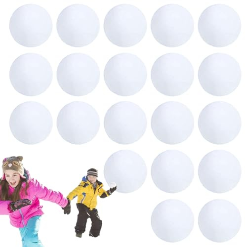 Generico Palle di Neve Finta - 20 Pezzi Morbide Palline Nevicate Realistiche - Giocattolo Riutilizzabile per Inverno All'aperto Feste Fotografiche in Villaggio e Party | Feste Villaggio Fotobooth